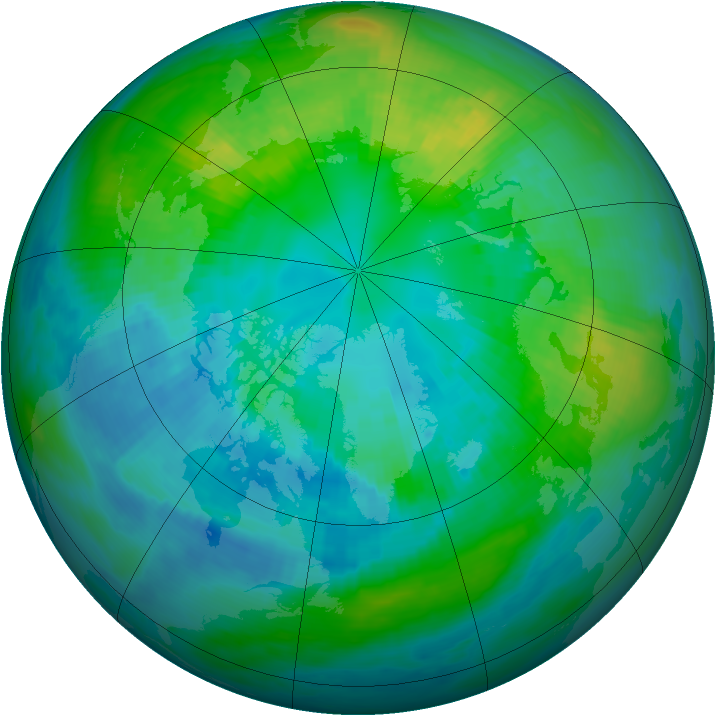Arctic ozone map for 14 October 1981